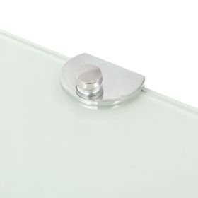 vidaXL Corner Shelf with Chrome Supports Glass White 35x35 cm