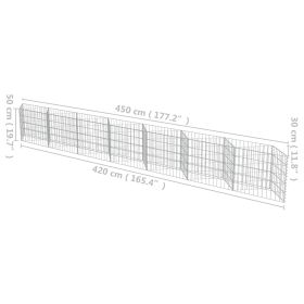 vidaXL Gabion Wall Galvanized Steel 177.2"x11.8"x19.7"