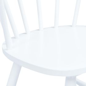 vidaXL Dining Chairs 2 pcs White Solid Rubber Wood