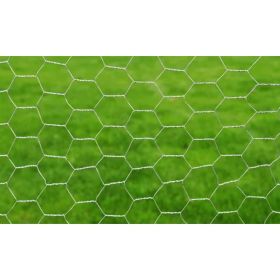 vidaXL Chicken Wire Fence Galvanized Steel 82'x2.5' Silver