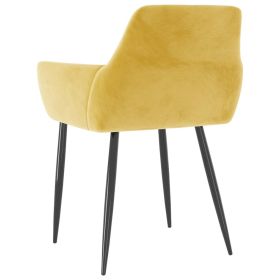 vidaXL Dining Chairs 2 pcs Mustard Yellow Velvet