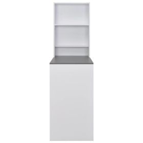 vidaXL Bar Table with Cabinet White 115x59x200 cm