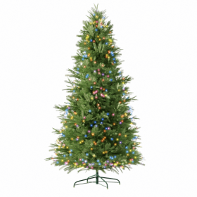 6.5 Feet Artificial Christmas Tree With Metal Brackets, 450 Two-color LED Lights, 1791 Branch Tips Green