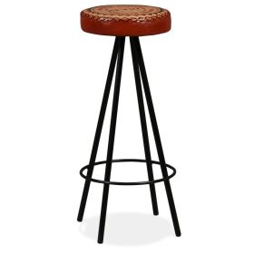 vidaXL Bar Stools 4 pcs Real Leather