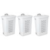 Set of 3 Laundry Hamper Dirty Clothes Baskets with Lids with Roller Wheels