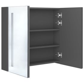 vidaXL LED Bathroom Mirror Cabinet Grey 62x14x60 cm