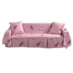 Pink Feather Sofa Cover Living Room Slipcover Love Seat Towel Couch Cover Home Textile Decor