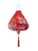 Painted Chinese Cloth Lantern Traditional Red Flowers Home Garden Hanging Decorative Lampshade 14"