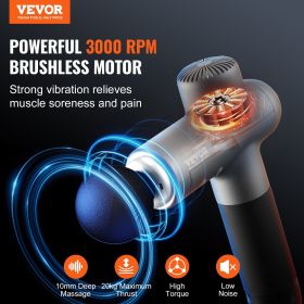 VEVOR Massage Gun Deep Tissue, Muscle Percussion Massage Gun for Athletes, Handheld Massage Gun for Pain Relief