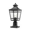 Large Outdoor Post Lights Lamp Post Light Fixture, 16inch Waterproof Aluminum Post Lamp with Clear Glass, Fence Post Deck Lighting for Garden, Patio