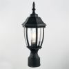 Dusk to Dawn Outdoor 16" Black Post Light Fixture with Tempered Glass E26 Waterproof Pole 75W Post Lamp Outdoor Lighting Hard Wired for Yard, Driveway