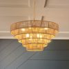 Bohemian style Woven Pendant Light 23.6 Inch Rattan Ligh Large Rattan Pendant Light with 5-Tier Rattan Chandelier--Wood NEW SKU:W1340P206666