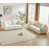 3-Seater + 3-Seater Combo Sofa Modern Living Room Sofa, Linen Fabric Sofa, Wooden Frame with 4 Pillows, Apartment Sofa Furniture