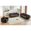 3-Seater + 3-Seater + 1-Seater Combo Sofa Modern Living Room Sofa, Linen Fabric Sofa, Wooden Frame with 5 Pillows, Apartment Sofa Furniture