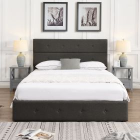 Upholstered Platform Bed with Underneath Storage,Queen Size