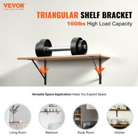 VEVOR Shelf Bracket, 18 x 12 in 12 Pcs, Heavy Duty Floating Shelf Brackets, Brackets for Shelves, 3mm Thick Matte Black Triangle Shelf Bracket