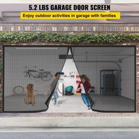 VEVOR Garage Door Screen, 16 x 7 ft for 2 Cars, 5.2 lbs Heavy-Duty Fiberglass Mesh for Quick Entry with Self Sealing Magnet and Weighted Bottom