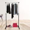 Adjustable Height Rolling Metal Clothes Rack Chrome 30 lbs