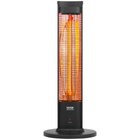 VEVOR Infrared Heater, 1500W Remote Control Electric Space Heater, Patio Heater w/ 3 Speeds & Timer & Tip-Over Protection, Outdoor/Outdoor for Bedroom