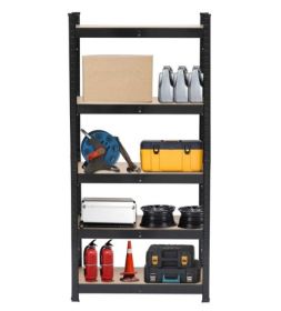 5 Tier Heavy Duty Metal Shelving Rack Unit Garage Storage Shelf Black