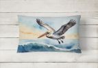 Birds, Birds, Birds Throw Pillow Throw Pillow for Indoor Couch Bed Outdoor Patio Washable, Pelican Soaring 7514,12Hx16W