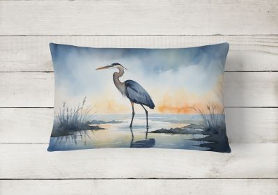 Birds, Birds, Birds Throw Pillow Throw Pillow for Indoor Couch Bed Outdoor Patio Washable, Blue Heron Barely Lit Sky 7501,12Hx16W