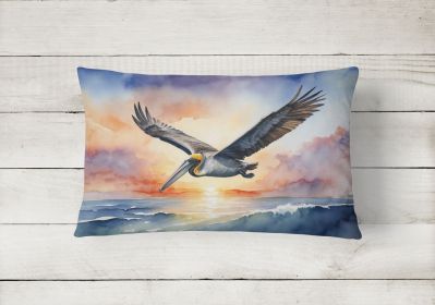 Birds, Birds, Birds Throw Pillow Throw Pillow for Indoor Couch Bed Outdoor Patio Washable, Pelican Fyling at Sunrise 7507,12Hx16W