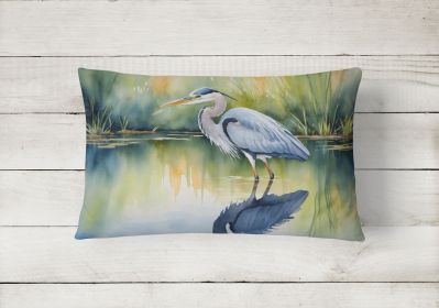 Birds, Birds, Birds Throw Pillow Throw Pillow for Indoor Couch Bed Outdoor Patio Washable, Blue Heron Stalking Prey 7505,12Hx16W