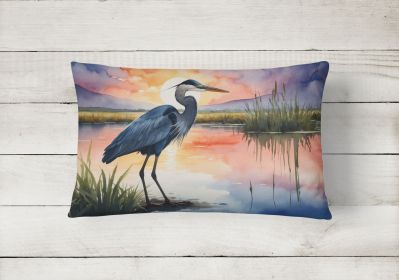 Birds, Birds, Birds Throw Pillow Throw Pillow for Indoor Couch Bed Outdoor Patio Washable, Blue Heron Setting Sun 7504,12Hx16W