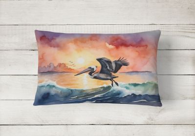 Birds, Birds, Birds Throw Pillow Throw Pillow for Indoor Couch Bed Outdoor Patio Washable, Pelican Fiery Sunset 7510,12Hx16W