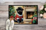 Affenpinscher Cozy Christmas Doormat Front Door Mat Indoor Outdoor Rugs for Entryway, Non Slip Washable Low Pile, 24H X 36W