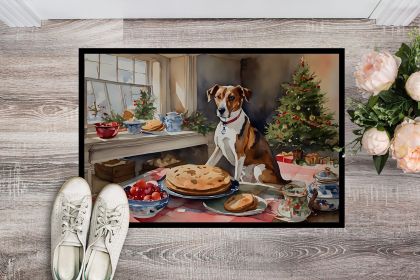 English Foxhound Christmas Cookies Doormat Front Door Mat Indoor Outdoor Rugs for Entryway, Non Slip Washable Low Pile, 24H X 36W