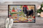 Belgian Sheepdog Christmas Cookies Doormat Front Door Mat Indoor Outdoor Rugs for Entryway, Non Slip Washable Low Pile, 24H X 36W