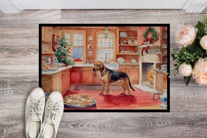 Bloodhound Christmas Cookies Doormat Front Door Mat Indoor Outdoor Rugs for Entryway, Non Slip Washable Low Pile, 24H X 36W