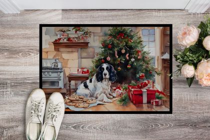 English Springer Spaniel Christmas Cookies Doormat Front Door Mat Indoor Outdoor Rugs for Entryway, Non Slip Washable Low Pile, 24H X 36W