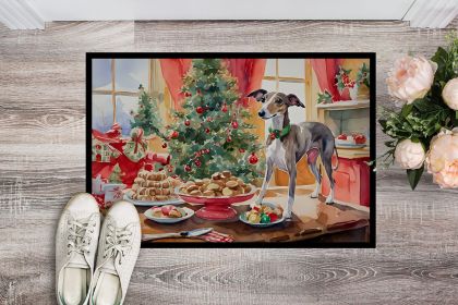 Italian Greyhound Christmas Cookies Doormat Front Door Mat Indoor Outdoor Rugs for Entryway, Non Slip Washable Low Pile, 24H X 36W