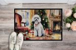 Poodle Cozy Christmas Doormat Front Door Mat Indoor Outdoor Rugs for Entryway, Non Slip Washable Low Pile, 24H X 36W