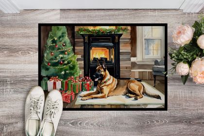 Belgian Malinois Cozy Christmas Doormat Front Door Mat Indoor Outdoor Rugs for Entryway, Non Slip Washable Low Pile, 24H X 36W