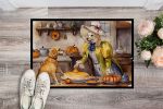 Yellow Lab Fall Kitchen Pumpkins Doormat Front Door Mat Indoor Outdoor Rugs for Entryway, Non Slip Washable Low Pile, 24H X 36W