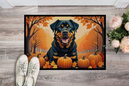 Rottweiler Fall Doormat Front Door Mat Indoor Outdoor Rugs for Entryway, Non Slip Washable Low Pile, 24H X 36W