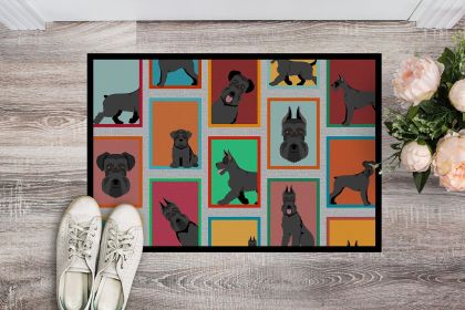 Lots of Black Schnauzer Doormat Front Door Mat Indoor Outdoor Rugs for Entryway, Non Slip Washable Low Pile, 24H X 36W