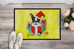 Boston Terrier Stinker That Stole Christmas Doormat Front Door Mat Indoor Outdoor Rugs for Entryway, Non Slip Washable Low Pile, 24H X 36W