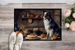 Australian Shepherd Fall Kitchen Pumpkins Doormat Front Door Mat Indoor Outdoor Rugs for Entryway, Non Slip Washable Low Pile, 24H X 36W