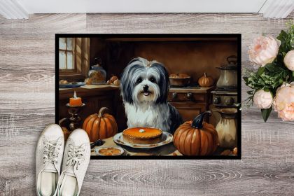 Havanese Fall Kitchen Pumpkins Doormat Front Door Mat Indoor Outdoor Rugs for Entryway, Non Slip Washable Low Pile, 24H X 36W