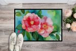 Alabama Camellia in Watercolor Doormat Front Door Mat Indoor Outdoor Rugs for Entryway, Non Slip Washable Low Pile, 24H X 36W