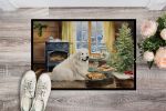 Great Pyrenees Christmas Cookies Doormat Front Door Mat Indoor Outdoor Rugs for Entryway, Non Slip Washable Low Pile, 24H X 36W