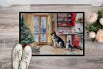 Norwegian Elkhound Christmas Cookies Doormat Front Door Mat Indoor Outdoor Rugs for Entryway, Non Slip Washable Low Pile, 24H X 36W