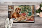 Rhodesian Ridgeback Christmas Cookies Doormat Front Door Mat Indoor Outdoor Rugs for Entryway, Non Slip Washable Low Pile, 24H X 36W