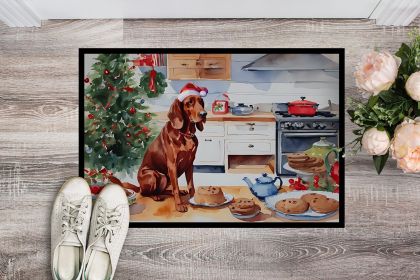 Redbone Coonhound Christmas Cookies Doormat Front Door Mat Indoor Outdoor Rugs for Entryway, Non Slip Washable Low Pile, 24H X 36W