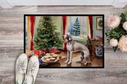 Weimaraner Christmas Cookies Doormat Front Door Mat Indoor Outdoor Rugs for Entryway, Non Slip Washable Low Pile, 24H X 36W